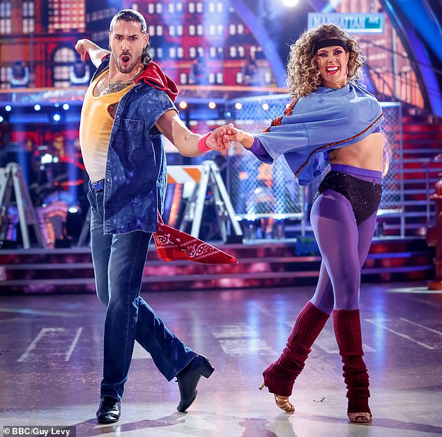 Di Prima (left) reached the quarter-final of the dance show with actor Kym Marsh (right) in 2022