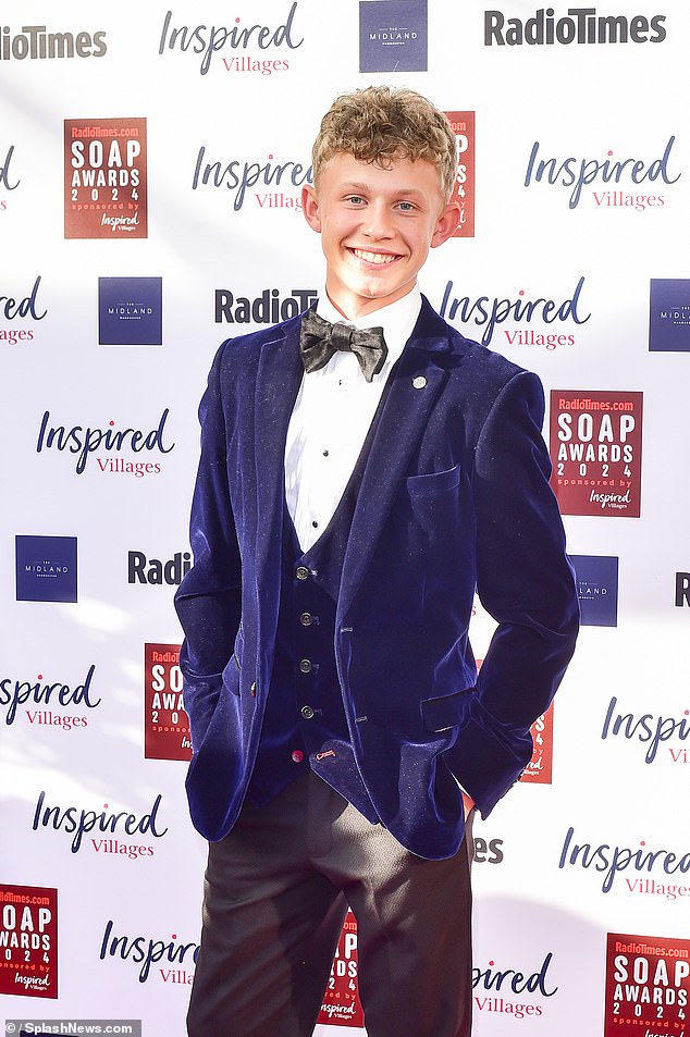 Liam McCheyne looked smart in a velvet waistcoat and jacket