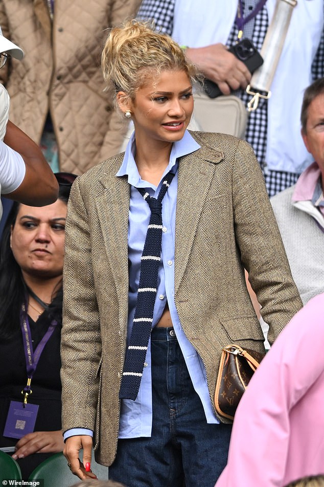 Zendaya was spotted at the Wimbledon Tennis Championships watching the women's final on Saturday