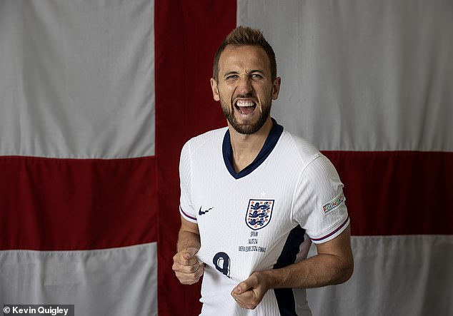 Harry Kane let out a raw as he posed in his Euro 2024 final strip ahead of the Euro 2024 final