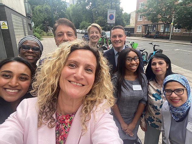 Wes Streeting with Dr Ellie and her colleagues outside their surgery in London