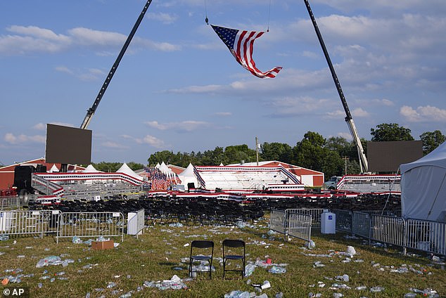 The rally site was rapidly evacuated after shots were fired at Trump on Saturday evening