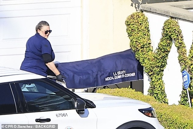 LA County medical examiner was seen arriving at the house where Simmons died Saturday