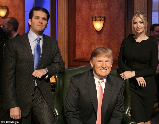 Donald Trump Jr., Donald Trump and Ivanka Trump during "The Apprentice" Season 6 Finale at The Hollywood Bowl at Hollywood Bowl in Hollywood, California