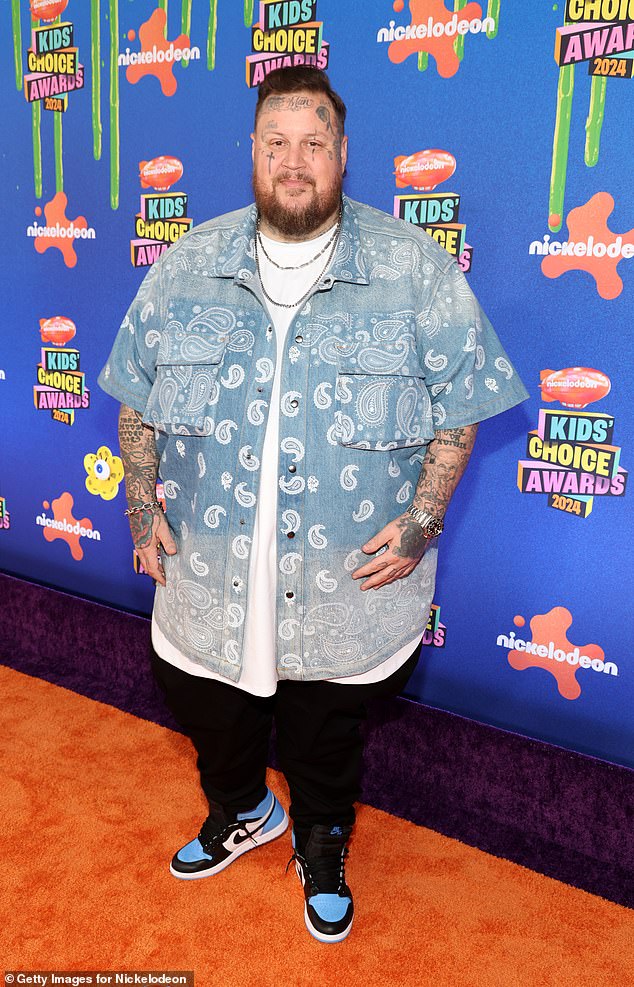 Jelly Roll made it a family affair on the 2024 Kids' Choice Awards red carpet in Santa Monica