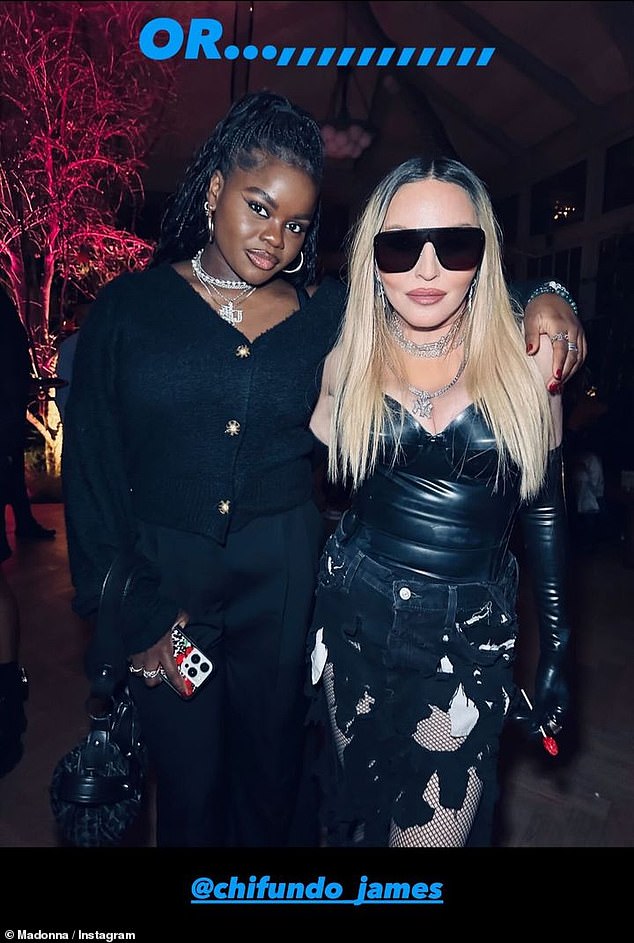 Madonna posed alongside daughter Mercy James