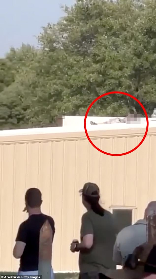 A screen grab captured from a video shows the shooter was killed by the Secret Service, according to a source from the agency, said CNN, on July 13, 2024 in Butler, Pennsylvania, United States. An attendee was also killed