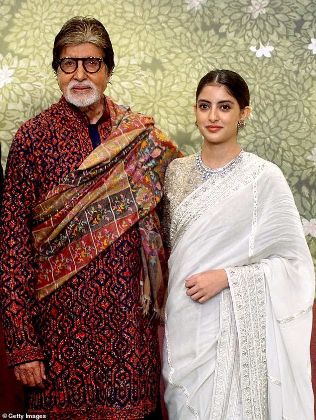 Indian actor Amitabh Bachchan, 81, and his granddaughter, Navya Naveli Nanda, looked chic at the event