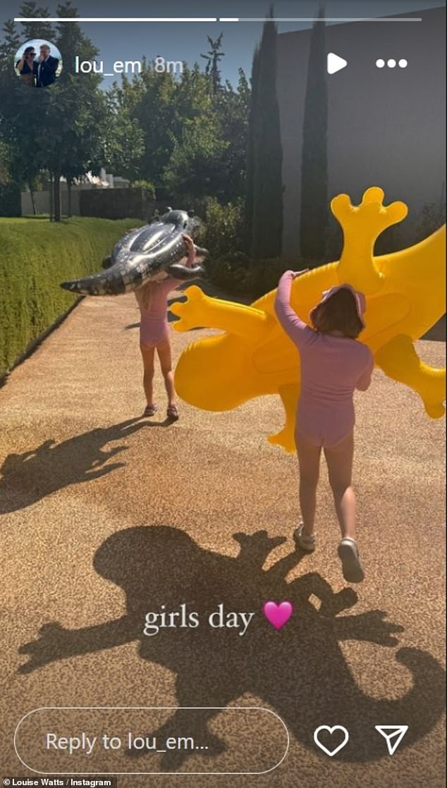 Louise later shared an image of her daughters, penning 'girls day'