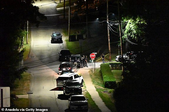 PENNSYLVANIA, UNITED STATES - JULY 14: Police cars outside the residence of Thomas Matthew Crooks, Trump Rally Shooter, investigate the area in Pennsylvania, United States on July 14, 2024. In the aftermath of the incident, one rally attendee was killed, two rally attendees are in critical condition and Former President of the United States Donald J. Trump suffered a non-fatal gunshot wound. The shooter is dead after being killed by the United States Secret Service. (Photo by Kyle Mazza/Anadolu via Getty Images)