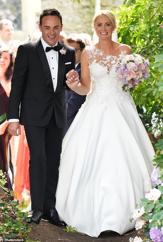 Ant, 47, went on to marry his former personal assistant, Anne-Marie Corbett, in 2021 (pictured) and last month the pair welcomed their first child together, son Wilder Patrick McPartlin