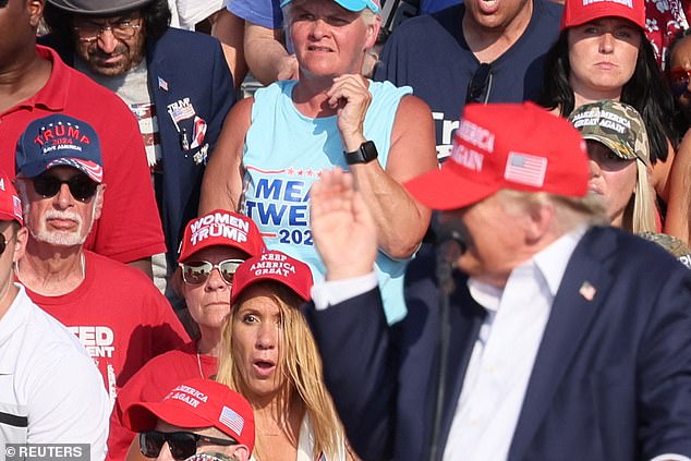 This is the moment Trump was injured - reportedly by a piece of flying teleprompter shattered by the gunshots