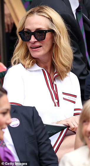 spoHollywood old and new attended Wimbledon's Centre Court on Sunday afternoon, with Julia Roberts joined by Zendaya as the men's singles final got underway