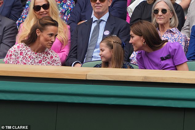 Girls' day out! Charlotte was with her mother and aunt for the day at the tennis