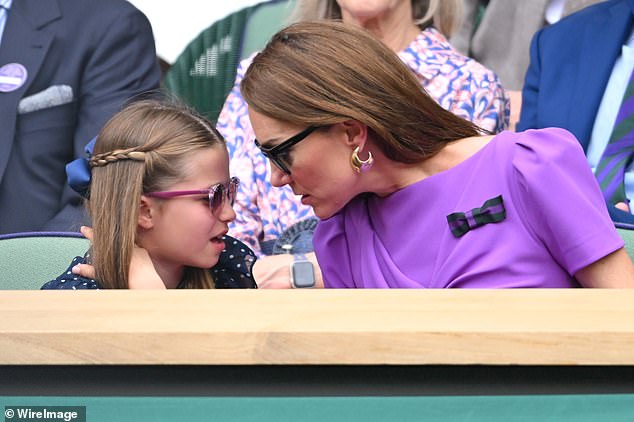 Matching! Charlotte and Kate looked closely at one another and they chatted away