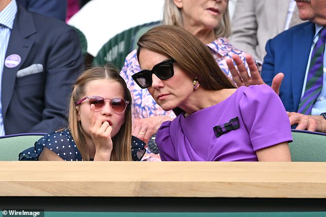 Charlotte appears to be following in her mother's footsteps as she closely watched the game