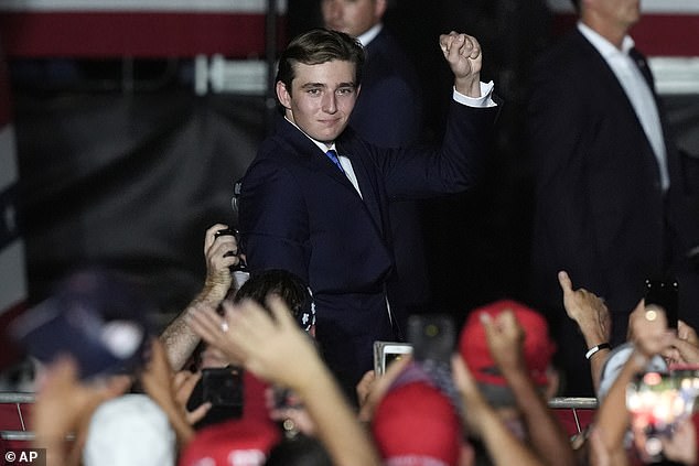 18-year-old Barron Trump made his campaign rally debut at his father's event in Doral, FL on July 9