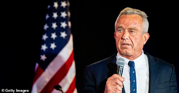 AUSTIN, TEXAS - MAY 13: Independent Presidential candidate Robert F. Kennedy Jr. speaks to attendees during a campaign rally at Brazos Hall on May 13, 2024 in Austin, Texas. Kennedy and his running mate Nicole Shanahan, a Silicon Valley millionaire, rallied with supporters as they continue campaigning across the country for presidency ahead of the November 5, 2024 general election. (Photo by Brandon Bell/Getty Images)