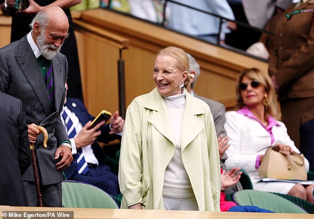 Prince Michael, a first cousin of the late queen, joined his wife and son in the box