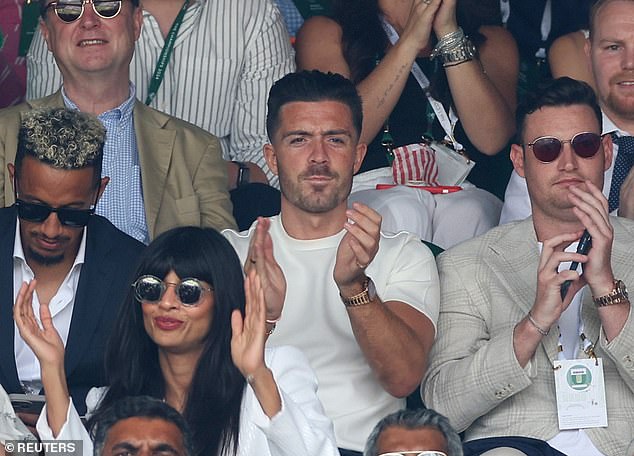 Jameela Jamil and Jack Grealish watched the match