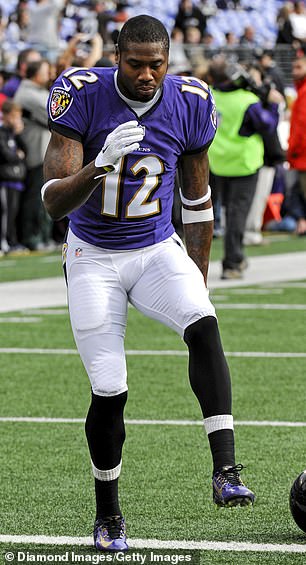 Jones dances on the field during his time with the Ravens back in 2014