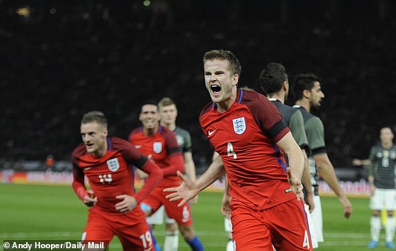 Eric Dier scores the winner for England.Germany v England (2-3), friendly international. Olympic stadium, Berlin, GermanyPic Andy Hooper/Daily Mail