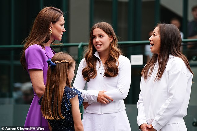 The Princess of Wales met with players Flora Johnson and Yuriko Lily Miyazaki