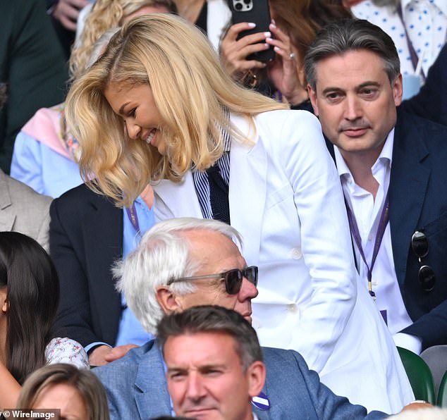 Zendaya offered a smile as she made her way to her seat in the Royal Box on Sunday