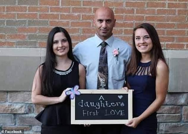 His one daughter Allyson called him the 'best dad a girl could ask for.' (pictured: Comperatore and his daughters in an undated picture)