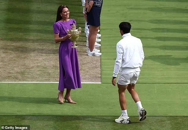 Perfection in purple: The Princess of Wales looked over the moon at SW19