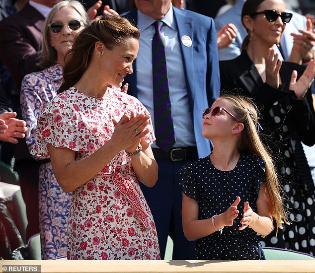 During the standing ovation for the finalists, Pippa and Charlotte were seen beaming at one another from the front row of the Royal Box