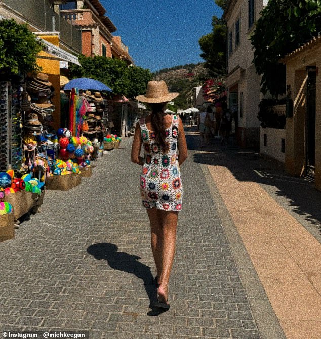 Later the Fool Me Once star slipped into a colourful crochet minidress as she walked through the street wearing a hat and flip flops