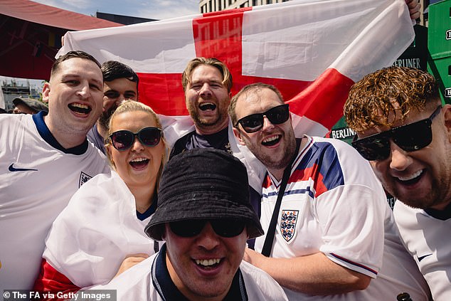 England fans gather ahead of the UEFA Euro 2024 Football Championship final