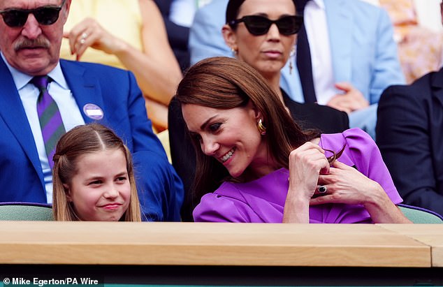 The mother-of-three, who has stepped away from public royal duties while undergoing cancer treatment, was pictured with her daughter today