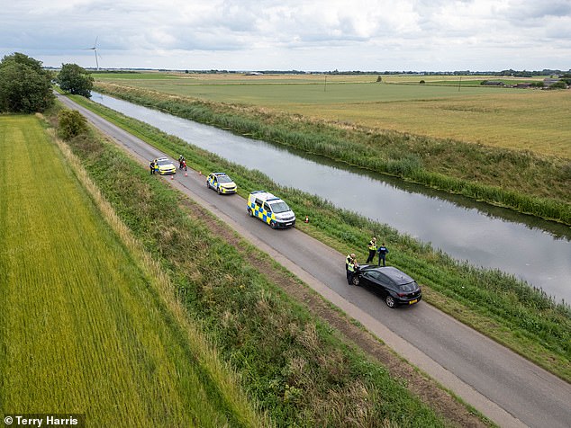 An aerial picture of the scene where a man and a woman in their 80s went missing