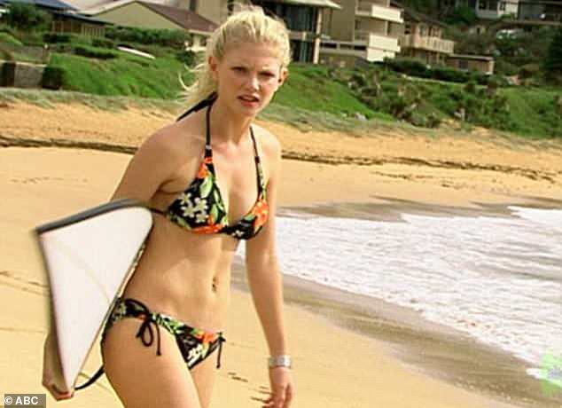 The South African-born actress, 35, also starred in surfing television series Blue Water High as Bridget Sanchez in 2007 (pictured)