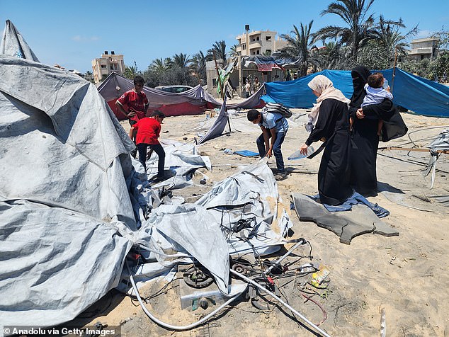 Many of those wounded in the strike, including women and children, were taken to the nearby Nasser Hospital