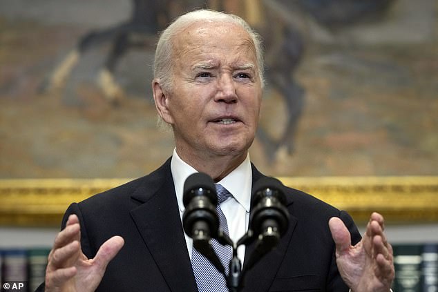 President Joe Biden speaks from the Roosevelt Room of the White House in Washington, Sunday, July 14, 2024, about the apparent assassination attempt of former President Donald Trump at a campaign rally in Pennsylvania. Party insiders say he has staved off a political insurrection from within - at least for the time being - as the focus shifts to Trump's shooting