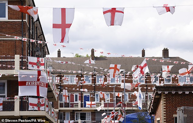 The residents in the Kirby estate began the tradition of putting up flags in 2012