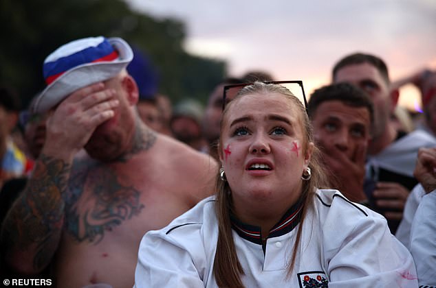 Stunned supporters were left in disbelief after the opening goal which put England behind