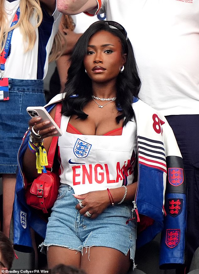 Tolami Benson proved once again that she is England's most glam WAG as she took to the stands