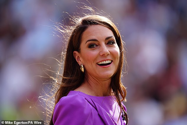 The colour purple is deeply royal, but also denotes courage - something Kate showed she has in spades right now