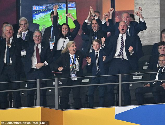 Prince William and Prince George seen jumping with joy after Cole Palmer's goal - but their happiness was short-lived