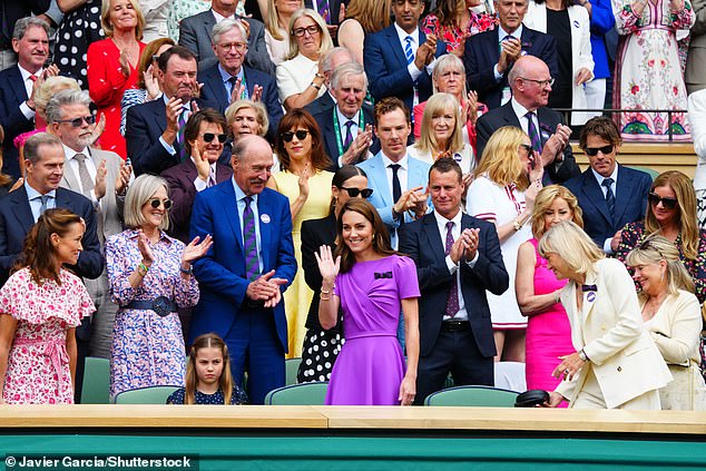 But all eyes were on Catherine, Princess of Wales (M) - who received a standing ovation from the crowd in a rare public appearance as she's being treated for a mystery cancer