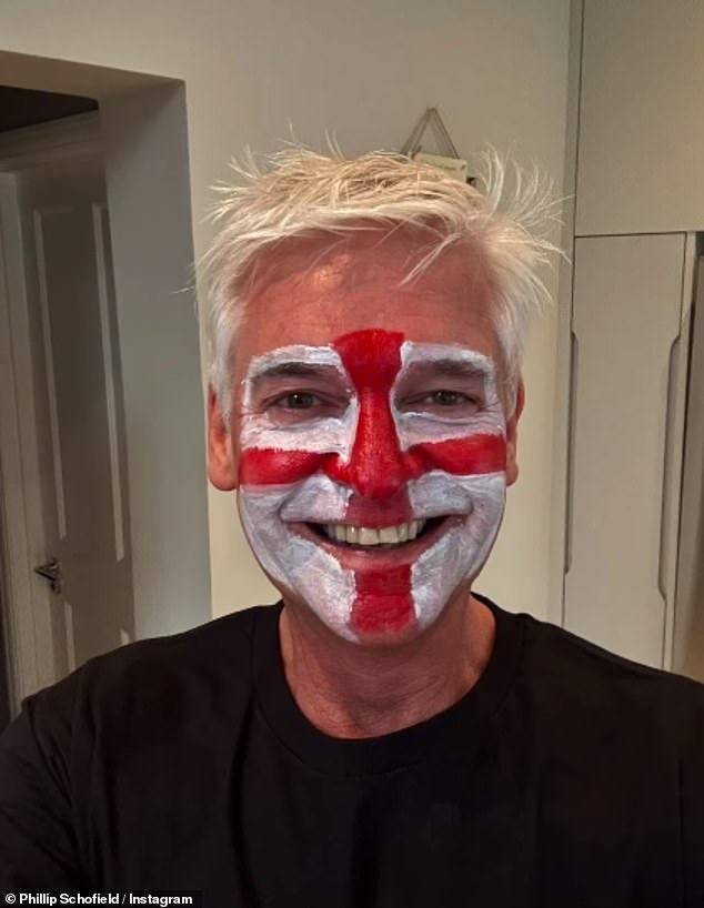 Phillip Schofield has shared his first selfie to Instagram in over a year as he showed his support to the England football team in the Euro's 2024 final on Sunday