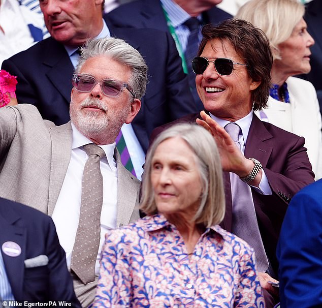 On Tom's right-hand side was Christopher McQuarrie (L), who directed him in the final Mission: Impossible 8 scheduled to hit US/UK theaters on May 23, 2025