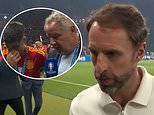 England fans react to BIZARRE moment the BBC cut to Spanish TV part-way through Gareth Southgate's post-match interview after the Three Lions' heartbreaking final defeat