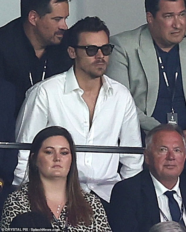 Harry Styles showed his support to the England team as he watched the Euro's 2024 final against Spain on Sunday at the Olympiastadion stadium in Berlin, Germany