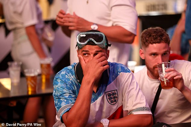 This England fan covered his face in shock as England crashed out of the Euro 2024 finals