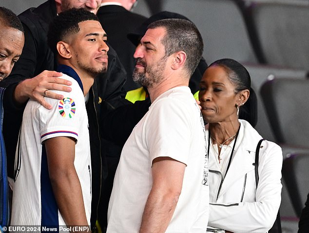 A subdued Jude Bellingham was seen with his parents Mark and Denise after losing to Spain